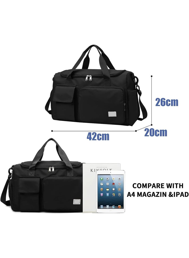 ChicAbode Gym Bag for Women, Oxford Travel Duffel Bag with Shoe Compartment, Outdoor Sports, Overnight, Weekender, and Yoga Bag, Grey - Image 5
